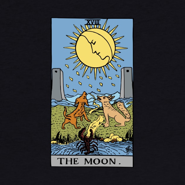 The Moon Tarot Card Rider Waite by Sunburst